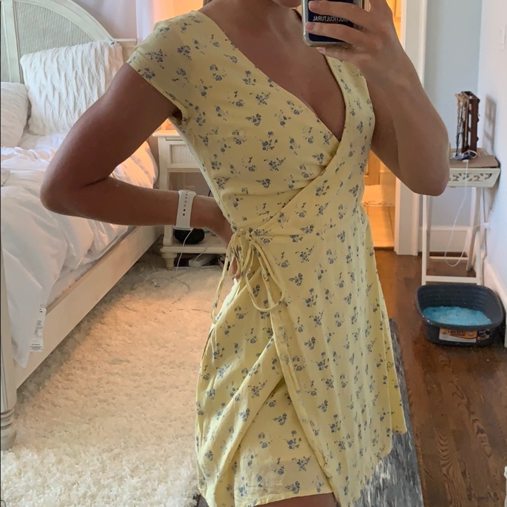 Hollister Yellow Wrap Dress